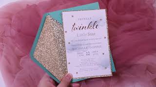 Invitations Card with Twinkle Stars Suitable for Baby Shower-Pro Wedding Invites