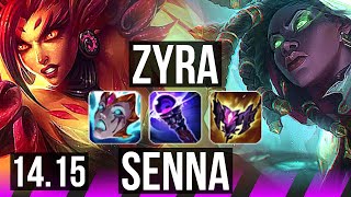 ZYRA & Draven vs SENNA & Ezreal (SUP) | 8/1/15, 500+ games | EUW Master | 14.15