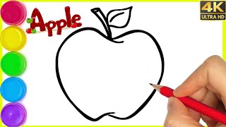 Apple ka drawing || How to draw Apple 🍎 drawing || Step by step apple drawing || sev ka drawing.