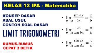 KONSEP DASAR DAN CARA-CARA CEPAT LIMIT TRIGONOMETRI