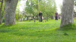 EOTF bassist Robert Lovato messing with the tai chi guy @ Kit Carson Park