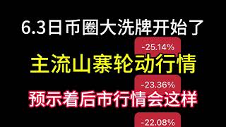 6.3日币圈大洗牌要开始了！主流山寨轮动行情开启！预示着后市行情会这样走！