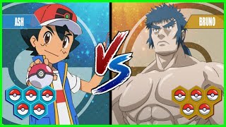 Pokemon Battle Pedia: Ash Vs Bruno