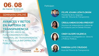 Seminario online «AVANCES Y RETOS EN MATERIA DE TRANSPARENCIA» - Día 2