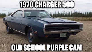 1970 Dodge Charger Flowmaster Original 40 Series Mufflers. 484 Mopar Purple Cam.