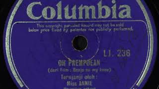 Musik Indonesia th 1930-an 'Oh Prempoean' by Miss Annie Hawaiian Orkest "Sweet Java Islanders"