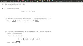 Eju 2012 1st Section || Course 1 || Part I - Q2 #polynomial #ejuexam