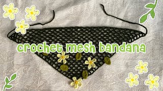 How To Crochet Mesh Bandana - Easy Tutorial For Beginners