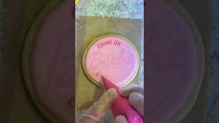 Decorate the last Barbie sugar cookie with me! 4/4. #cookies #decorating #barbiecookies