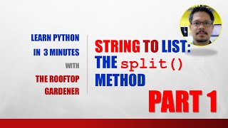 Python for Beginners in 3 Minutes - String split() Method Convert String to List Part 1