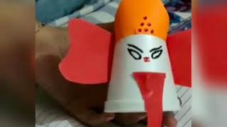 Children enjoying Making of ganesha with paper