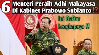 Sosok 6 Menteri Peraih Adhi Makayasa Di Kabinet Prabowo Subianto⁉️