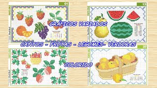 *354* GRÁFICOS VARIADOS - FRUTAS VERDURAS - LEGUMES - NATAL -  Tathinha Bordados Variados