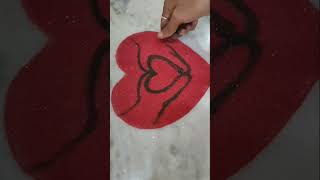 valentine week special rangoli/Love rangoli#ytshorts#shortsfeed #easy #rangoliart #rangoli