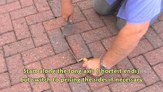 Removing a block paver using basic tools