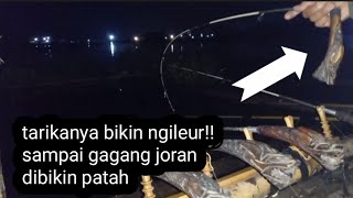 tarikan ikan yang luar biasa//sampai gagang joranku patah!!mancing cirata