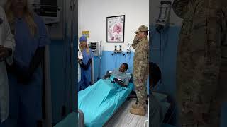 Military man delivers difficult news to young sick man in hospital #military #doctor #shorts #short