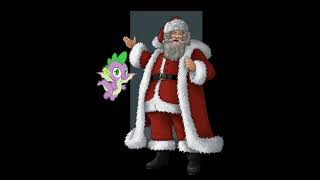 Spike The Dragon from My Little Pony singing Jolly Ol' St. Nick with David Huddlston as Santa Claus.