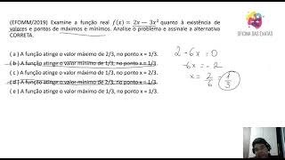 OFICINA DAS EXATAS - QUESTÃO EFOMM 2019 - MATEMÁTICA