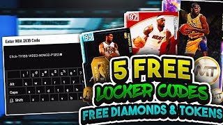 5 FREE LOCKER CODES FOR NBA 2K19 MYTEAM! FREE DIAMOND LEBRON JAMES & 75 TOKENS!!