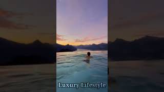 Sunrise swims in Switzerland #Luxury_Lifestyle_Status