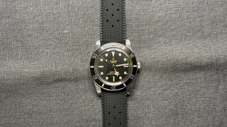 Tudor Black Bay 54 M79000N on a black tropical FKM strap