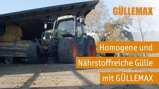 GÜLLEMAX Homogene, nährstoffreiche Gülle - Ausbringung mit dem Schleppschuhverteiler