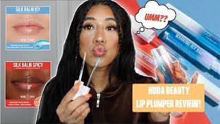 HUDA BEAUTY SILK BALM PLUMPING LIPGLOSS REVIEW *Does It even work?🙄*