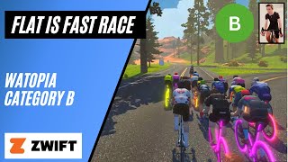 FLAT IS FAST Stage 1 Cat B Racing!!! // Youtuber Showdown // Tick Tock // Watopia Zwift Race