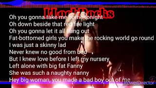 Fat bottomed girls - Queen ( lyrics ) HD