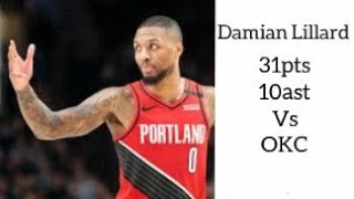 Damian Lillard (31pts, 10ast)vs OKC | Damian Lillard vs Oklahoma City Thunder | 16th February 2021