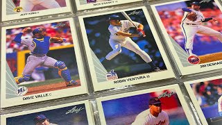 ASMR: Looking through a 1990 Baseball Card Set in a binder / whisper / gum chewing