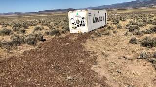 Wood chips by Open Source Shipping Container for driveway -TERRIBLE WIND NOISE