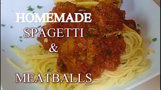 Homemade  from scratch Spaghetti and Meatballs - How to make spaghetti and meatballs