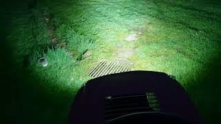 Mowing the grass last night