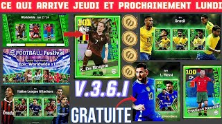 efootball ce qui arrive jeudi la mise à jour V.3.6.1 et prochain lundi dans efootball mobile 2024