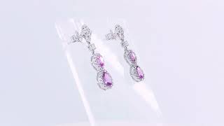 PINK SAPPHIRE & DIAMOND INFINITY DROP EARRINGS BY GEMRIZE