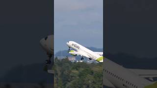 AirBaltic Airbus A220 takeoff at Zurich Airport