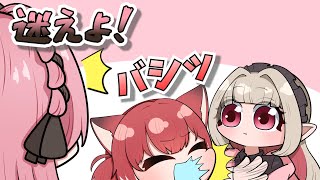 【手描き】かるび姫を容赦なくぶっ叩くいいむ姫【橘ひなのさん/赤見かるびさん/魔界ノりりむさん】【 VCR RUST 】