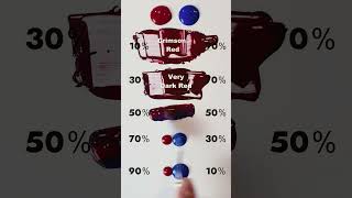 Colors produced by red and blue paints｜10% to 90% | #shorts #art experiment #color science