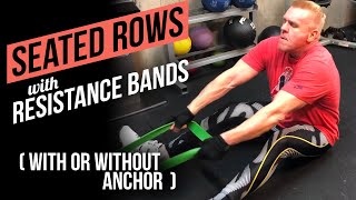 How to Do Seated Rows with Resistance Bands! (With and without an Anchor)