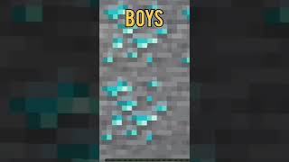 Minecraft:girls vs boys mining diamond