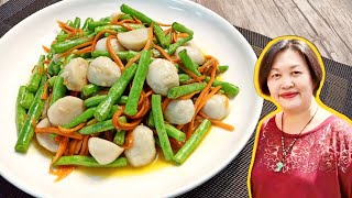 Stir-fry French Beans With Fish Balls | 法国豆炒鱼丸