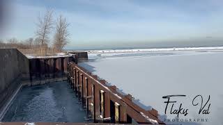 A view of Frozen Lake Michigan by South Chicago. #FlakisValPhotography