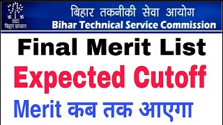 BTSC JE Final Merit List Cutoff | Selection List Expected Date Civil Mechanical #btsc_je