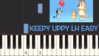 Keepy Uppy Intro from Bluey | LH EASY Piano Play Along | Real Sound