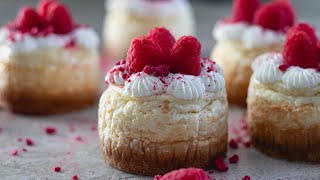 Mini Cottage Cheese White Chocolate Raspberry Cheesecakes