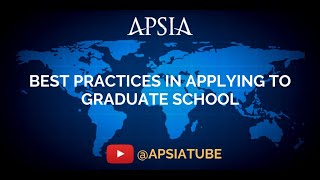 Best Practices in Applying to Graduate School