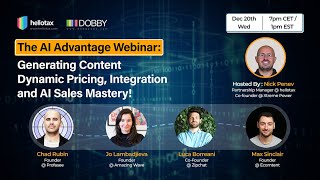 🤖 The AI Advantage Webinar: Generating Content, Dynamic Pricing, Integration, and AI Sales Mastery!