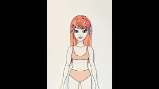 paper dolls hairstyle #shorts #youtubeshorts #fashion #anime #drawing